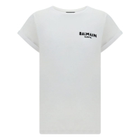 Balmain T-shirt 'Flocked Logo' pour Femmes