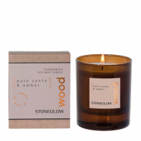 StoneGlow 'Wood Elements - palo santo & amber' Duftende Kerze - 160 g