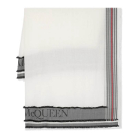 Alexander McQueen Écharpe en laine 'Logo Frayed' pour Femmes