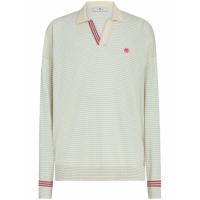 Etro Men's 'Pegaso Striped' Long-Sleeve Polo Shirt