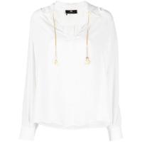 Elisabetta Franchi 'Logo Georgette' Langärmelige Bluse für Damen