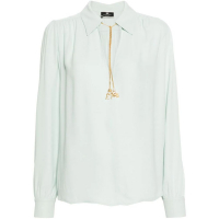 Elisabetta Franchi 'Logo Georgette' Langärmelige Bluse für Damen