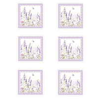 Easy Life Set 6 Cork Coasters Lavender Field in Gift Box
