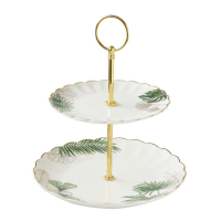 Easy Life Porcelain 2 Tier Cake Plate in Color Box Exotique