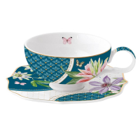 Easy Life Porcelain Cup & Saucer 250ml in Color Box Voyage Tropical