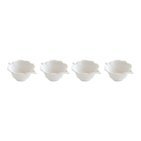 Easy Life Set Of 4 Mini Leaf-Shaped Porcelain Bowls in Leaves Color Box