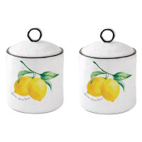 Easy Life Set Of 2 Porcelain Storage Jar Amalfi