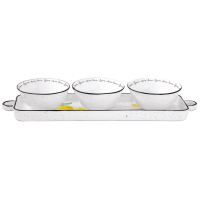 Easy Life Porcelain Appetizer Set 37x10cm With 3 Bowls in Color Box Amalfi
