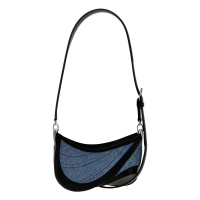 Mugler Women's 'Small Denim Spiral Curve 01' Shoulder Bag