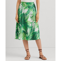 LAUREN Ralph Lauren Women's 'Palm Frond Charmeuse' Midi Skirt