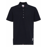 Thom Browne Men's 'Center-Back Stripe Piqué' Polo Shirt