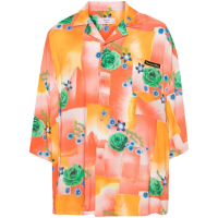 Martine Rose Men's 'Floral Logo-Patch' Short sleeve shirt