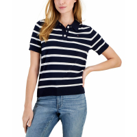 Tommy Hilfiger Women's 'Textured-Stripe' Polo Shirt