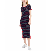 Tommy Hilfiger Women's 'Striped Ribbed' Midi Dress