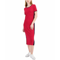 Tommy Hilfiger 'Striped Ribbed' Midi Kleid für Damen