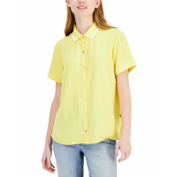 Tommy Hilfiger Chemise à manches courtes 'Ribbed-Collar' pour Femmes