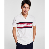 Tommy Hilfiger Men's 'Colorblocked Stripe Monotype Logo Embroidered' Polo Shirt