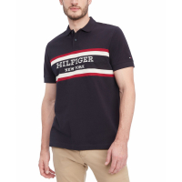 Tommy Hilfiger Men's 'Colorblocked Stripe Monotype Logo Embroidered' Polo Shirt