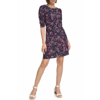 Tommy Hilfiger Women's 'Ditsy Floral Ruched Sleeve' Shift Dress