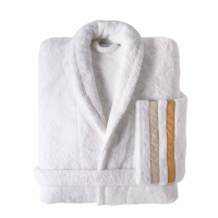 Biancoperla LIBRE Shawl collar bathrobe, Beige/Giallo