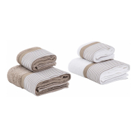 Biancoperla LOUIS Set de 4 serviettes éponge, éponge pur coton avec volant imprimé