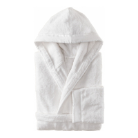 Biancoperla MOJAVE Hooded bathrobe, White