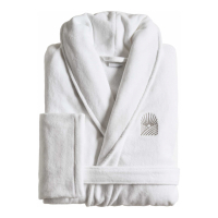 Biancoperla SOFT Shawl collar bathrobe, White/Oyster