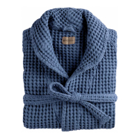 Biancoperla ZENO Shawl collar bathrobe, Bluee