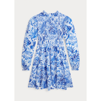 Ralph Lauren 'Floral Smocked' Kleid mit langen Ärmeln für große Mädchen