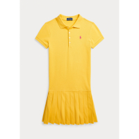 Ralph Lauren 'Pleated Stretch' Polo-Kleid für große Mädchen