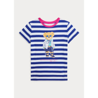Ralph Lauren 'Striped Polo Bear' T-Shirt für große Mädchen