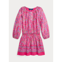 Ralph Lauren 'Paisley Batiste' Kleid mit langen Ärmeln für Kleine Mädchen