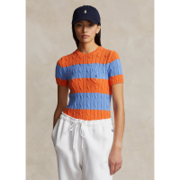 Ralph Lauren 'Striped Cable' Kurzarm Pullover für Damen