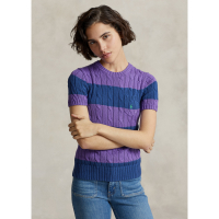 Ralph Lauren 'Striped Cable' Kurzarm Pullover für Damen