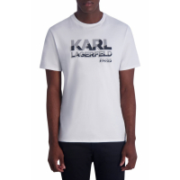 Karl Lagerfeld Paris Men's 'Stripe Logo Graphic' T-Shirt