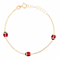 Oro Di Oro Girl's '3 Coccinelles' Bracelet