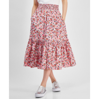 Tommy Hilfiger Women's 'Smocked Ditsy Floral' Midi Skirt