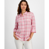 Tommy Hilfiger Women's 'Plaid Parker Roll-Tab-Sleeve' Shirt