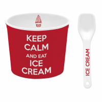 Easy Life Porcelain Ice Cream Bowl With Spoon In Keep Calm And Eat Ice Cream Color Box