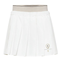 Brunello Cucinelli Women's 'Logo-Embroidered Pleated' Mini Skirt