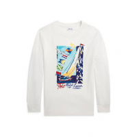 Polo Ralph Lauren 'Sailboat Graphic' Langärmeliges T-Shirt für großes Jungen