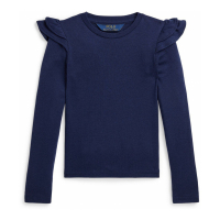 Polo Ralph Lauren 'Ruffled' Langärmeliges T-Shirt für kleinkind & kleine Mädchen