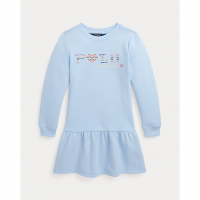 Ralph Lauren 'Fair Isle Logo' Kleid mit langen Ärmeln für kleinkind & kleine Mädchen
