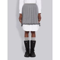 Thom Browne Mini Jupe 'Milano Stitch Tipping Pleated' pour Femmes