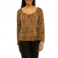 Michael Kors Women's 'Paisley Ruched' Long Sleeve top