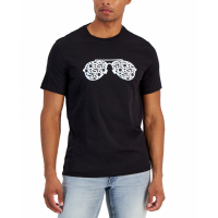 Michael Kors Men's 'Basketweave Aviator Glasses Graphic' T-Shirt