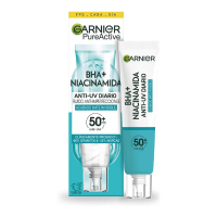 Garnier Crème solaire pour le visage 'Pure Active Bha + Niacinamide Anti-Blemish Fluid Spf50+' - 40 ml