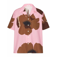 Valentino Men's 'Flower Portrait-Print Bowling' Short sleeve shirt