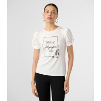 Karl Lagerfeld Women's 'Puff Sleeve Whimsy Logo' T-Shirt