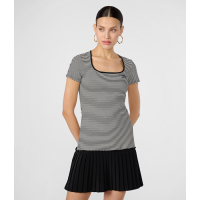 Karl Lagerfeld Women's 'Striped Pleated Hem' T-shirt Dress